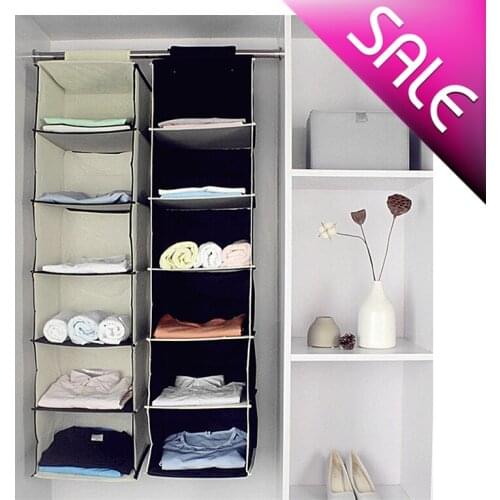 Living household products 6 grid hanging clothes cabinet, hanging bags, non-woven fabric, multi-l