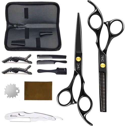 JP 440C Professional Hair Baber Hairdressing Scissors Barber 6 Inch Cutting And Thinning Tools Salon Barbershop Set