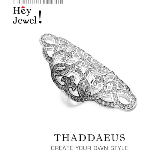 White CZ Ornament Cocktail Ring,Europe Style Bridal Sets Glam Fashion Good Jewerly For Women,2018 Gift In 925 Sterling Silver