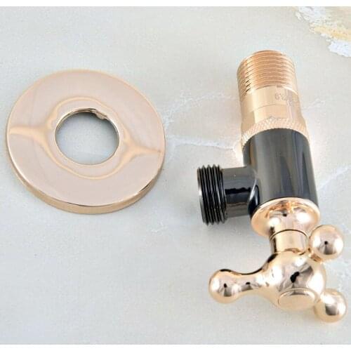 1 Pcs Black Oil Rubbed & Gold Color Brass Bathroom Hardware Accessories 1/2" male Angle Stop Valve Dav017