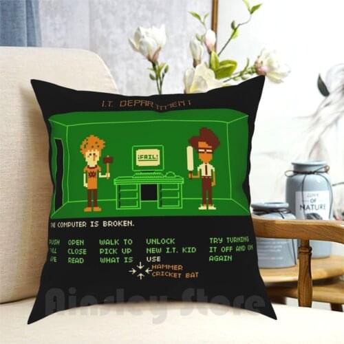 Maniac It Department Pillow Case Printed Home Soft Throw Pillow Pc Gaming Nes Roy Moss Old School Video Games It Crowd