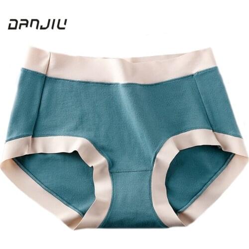 New Women Cotton Seamless Breathable Middle Waist Panties Solid Soft High Elasticity Simple Style Female Underwear Breifs
