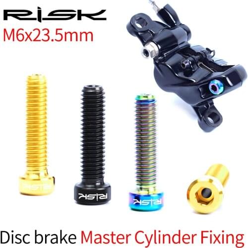 RISK 2pcs/box Mountain Bike Bicycle Hollowed Out M6x23.5 SL Hydraulic Disc Brake Master Cylinder Fixing Bolts SL Screws