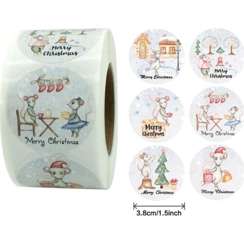 Merry Christmas Kraft Handmade Sticker Card Box Package Thank You Label Sealing Stickers Wedding Decor Party Supplies