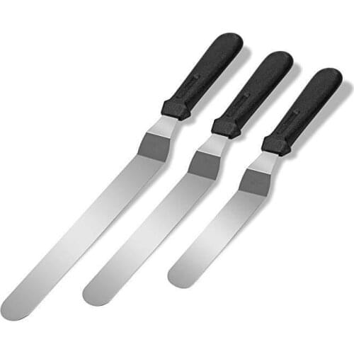 3-piece Stainless Steel Angled Icing Spatulas Decorating Spatulas1 Set Length 11inches 13inches 15inches