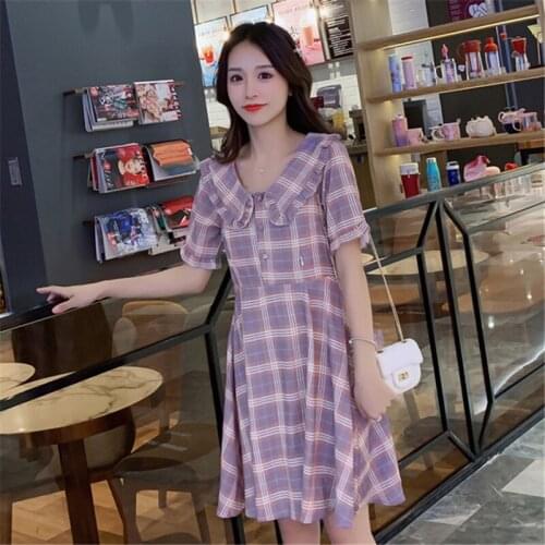 6228# Nursing Maternity Clothing Loose Stylish Peter Pan Collar Slimming Dress for Pregnant Women Pregnancy Nursing Dress