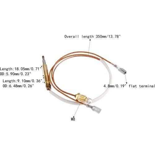 350mm Universal Groove Type Thermocouple 4.8mm Terminal With Anti-down Switch Gas Patio Heater Part fix on Bracket Outdoor Grill