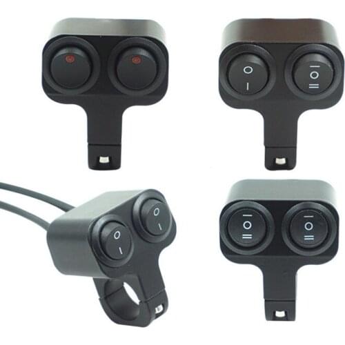 7/8" 22MM Handlebar Motorcycle Double Control Switch water proof Electric Bike Dual Button Switches For Headlight Indicator 12V