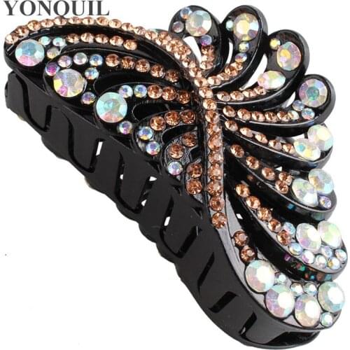 High Quality Vintage Rhinestone Crystal Hair Claws Accessories Colorful Hairpin Refinement Head Women New Fashion Hair Claw