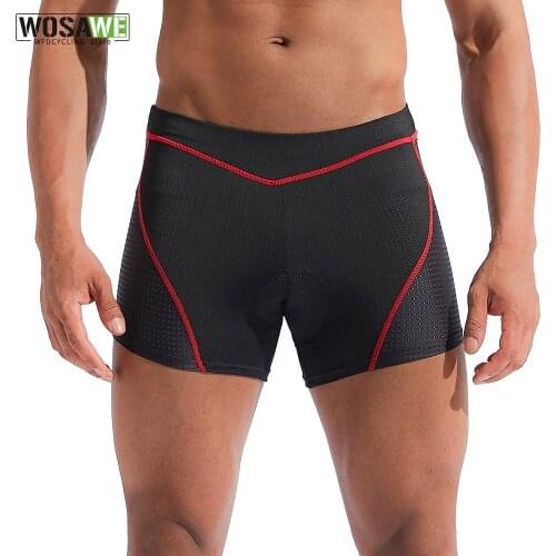 WOSAWE Mens Cycling Shorts 5D Gel Pad MTB Cycling Underwear Shockproof Biker Shorts Underpant bermuda ciclismo masculina M-3XL