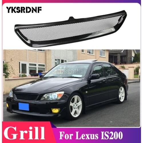 YKSRDNF IS200 Carbon Fiber Front Grill Grille For Lexus IS200 1999 2000 2001 2002 2003 2004 Auto Car Styling