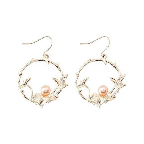 New fashion Twig flower imitation pearl earrings For Women girl Accessories jewelry wholesale