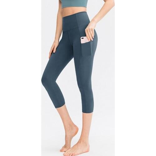 Yoga Pants Women Calf-Length Pants Sport Leggings High Waist Leggins Fitness Black Trousers with Pocket Plus Size S-XXL Pants