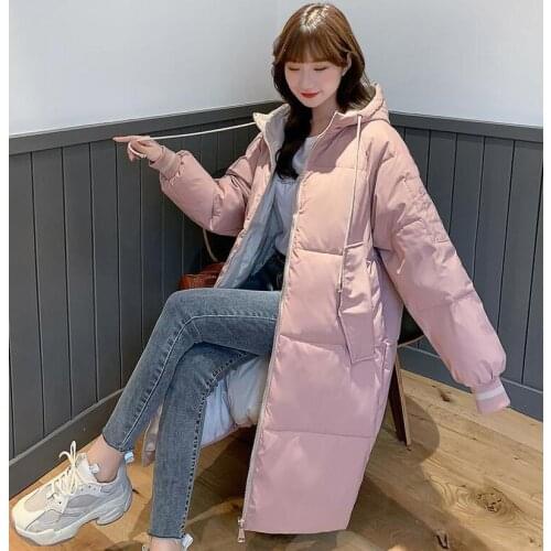 Women Loose Big Fur Collar Jacket Coat 2020 Long Winter Coat Women Hooded Down Parka Ladies New Warm Winter Jacket CL757-1