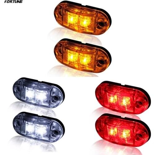 1pair Piranha Side Light Warning Light LED Diode Light Trailer Truck Orange White Red Side Marker Lamp For 12V Truck Accessories