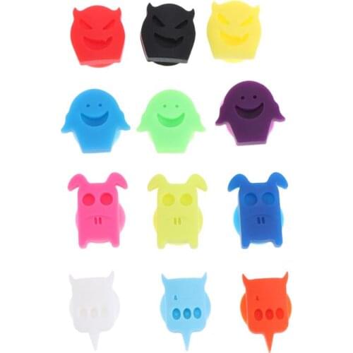 12PCS Silicone Wine Glass Marker Creative Cute Face Design Drink Charms Label Mark Glass Identification for Party Banquet