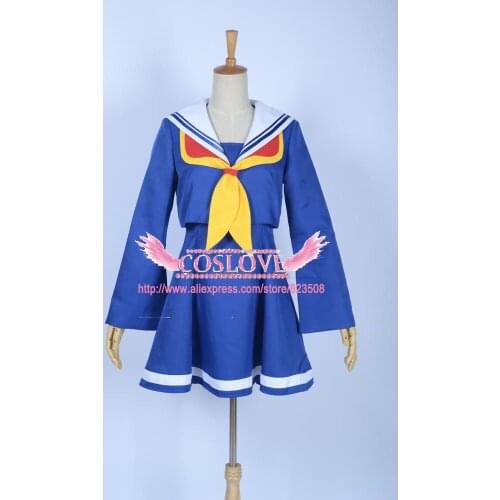 2017 No Game No Life Shiro Japanese School Uniform Cosplay Blue Summer Style Sailor Suit With Cravat