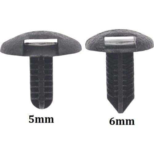 50Pcs Auto after trunk 5mm 6mm Dia Hole Interior Trim Panel Black Plastic Rivet