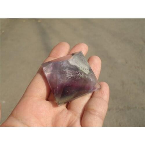 65g Natural Amethyst Fluorite Quartz Crystal Pyramid Healing China PA1066
