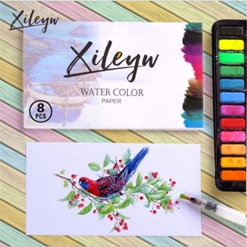 8 Sheets Pure Wood Pulp Paper Watercolor Postcard Portable Painting Sketch Draft Sketch Graffiti Student Practice Paper