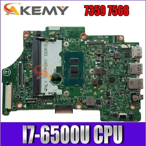 Akemy 14275-1 I7-6500U FOR Dell Inspiron 7359 7568 Laptop Motherboard CN-0H8C9M H8C9M TFFRC Mainboard100% Tested
