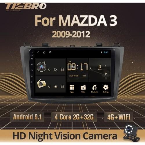 TIEBRO 2G+32G 2DIN Android 9.0 Car Radio Multimedia Video Player For Mazda 3 bk 2009-2013 Mazda3 Navigation GPS 2 din DVD