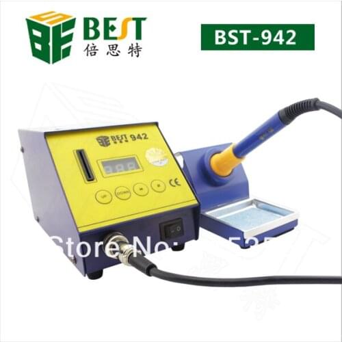 Free shipping BEST-942 ESD safe 80W constant temperature intelligent electronic soldering iron lead free SMD rework station