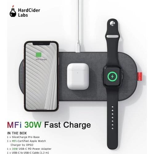 MFi Wireless Charger 3 in 1 Charging Pad 30W Fast Charger for iPhone 12 11 XS Airpods 2 Pro Watch Series 6 5 4 3 Wireless Charge