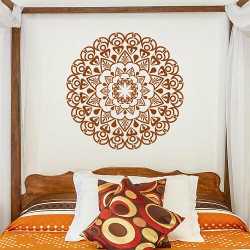 Mandala Flower Wall Stickers Master Bedroom Headboard Background Decoration CompanyOffice Vintage Vinyl Window Wall Decals Z603
