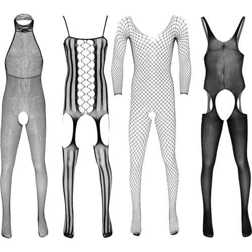 Black Mens Sexy Open Files Fishnet Pantyhose Tights Bodysuits Stockings Crotchless Stretchy Tights Full Body Pantyhose Stocking