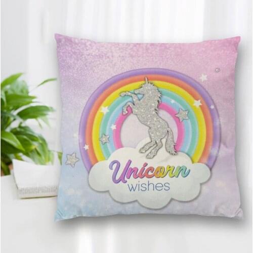 Hot Sale Custom Decorative Pillowcase Unicorn Square Zippered Pillow Cover Best Nice Gift 20X20cm 35X35cm 40x40cm
