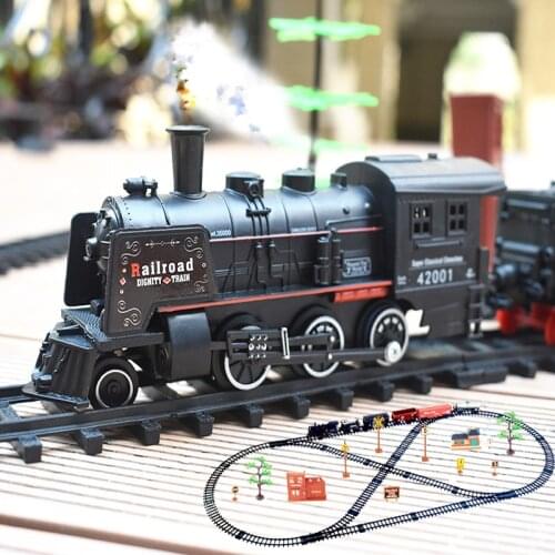 Childrens Toy Electric Train Set Railway RC Trains Model Kids Train Toys For Children Trains Rail Remote Control Railway Set