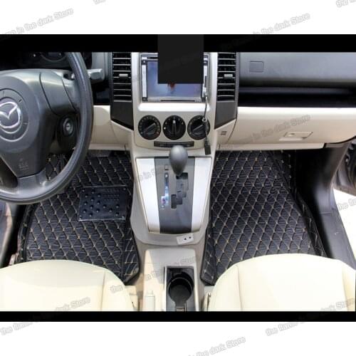 Lsrtw2017 Leather Car Interior Floor Mats for Mazda Premacy Mazda5 2004 2005 2006 2007 2008 2009 2010 Accessories Auto Cover