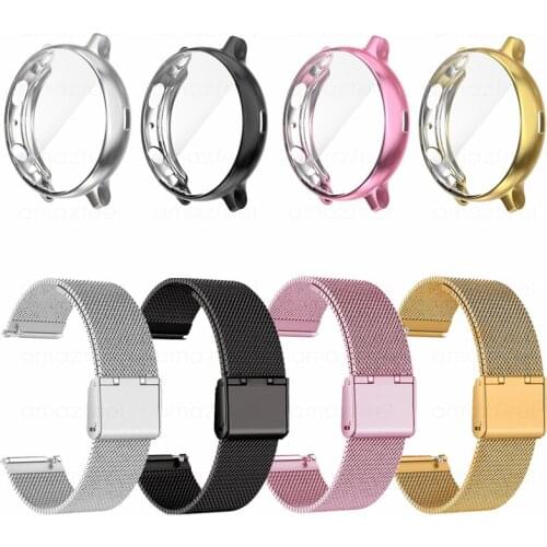 Metal Strap For Samsung Galaxy Watch Active 2 40mm 44mm Band Protector Case Screen Watch 3 41mm 45mm Bracelet Case Accessories