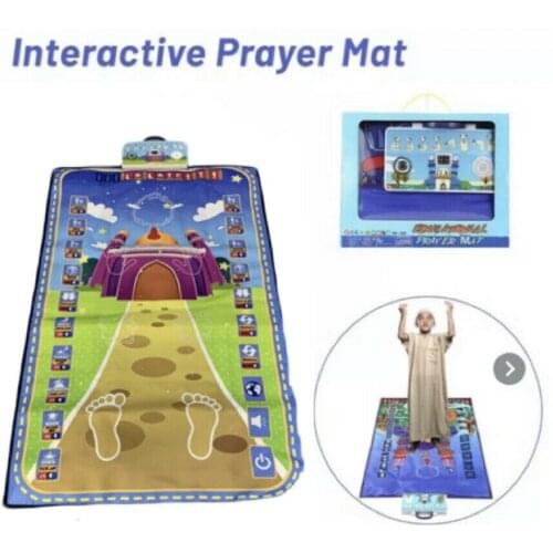 Prayer Mat - Childrens Educational Interactive Rug - Kids Salah Muslim Islamic Arbaic Language Learning & Education Blaket