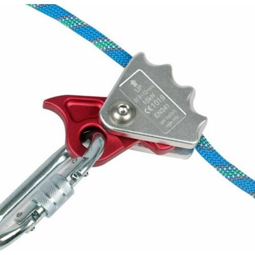 Outdoor Aluminum Alloy Safety Climbing Mountaineering Tree Carving Rope Clamp Protecta Accessory For 9mm-12mm Rope