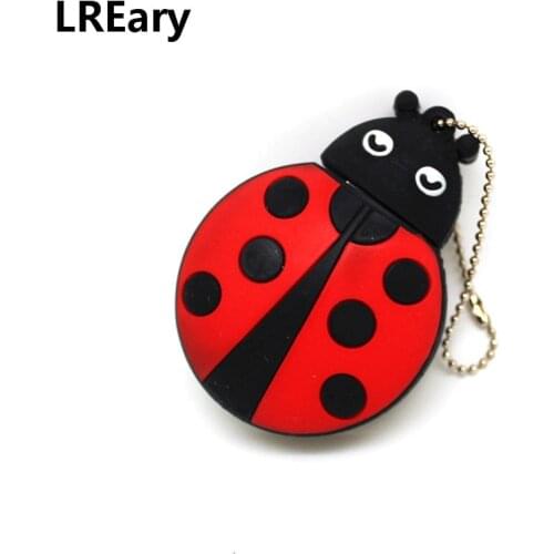 New design cute Ladybug Pen drive Beetle usb flash drive memory stick storage device 4g 8g 16g 32g U disk metal chain