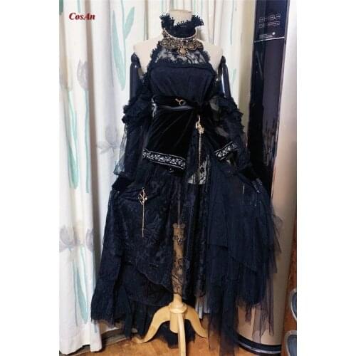 New Arknights Shining Cosplay Costume Music Synesthesia Symphony Elegant Black Formal Dress Party Role Play Clothing Custom-Make