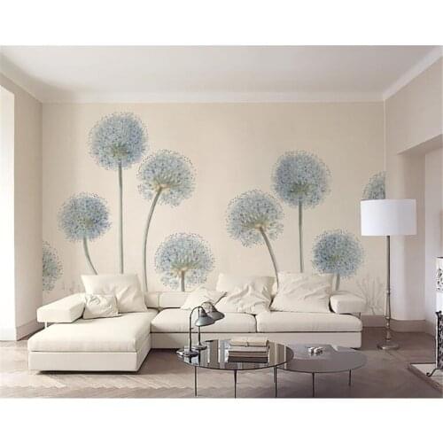 Beibehang wallpaper Modern simple dandelion Nordic style 3D living room interior TV wall decoration 3D wallpaper papel de parede
