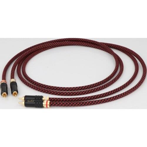 One pair Audio Cable High End HIFI RCA Audio Cables With WBT Plug Audio Cable ,HI-End Pure Copper RCA To RCA Audio Cable 2RCA