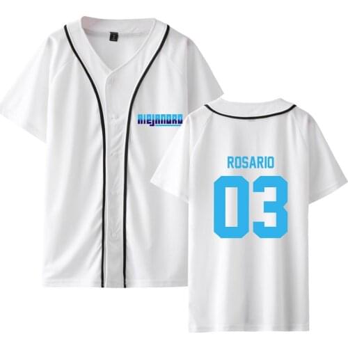WAMNI Digital Print Alejandro Rosario Single-breasted Thin Short-sleeved Baseball Uniform Harajuku Hip-hop Baseball Uniform