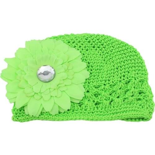 Wholesale 8pcs/lot girls Peony flowers with Crochet cotton hats caps kids accessories gift Free Shipping M003