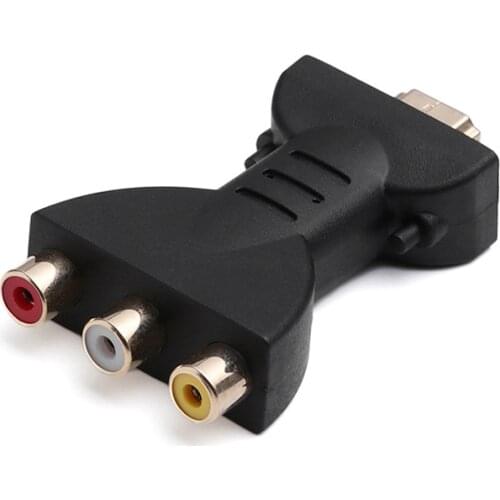 HDTV to 3 RCA Red White Yellow Head 24k Gold-plated HDMI-compatible to 3 RGB RCA Video Audio Adapters AV Component Converters