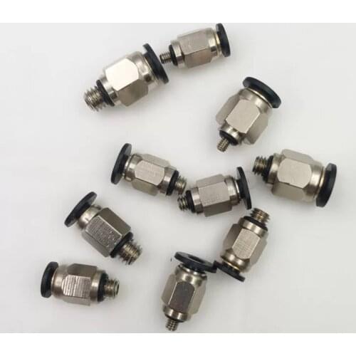 Pneumatic Miniature Trachea Quick Plug Connector Threaded Straight-through Connector PC-3/4/6mm-m3/5/6 Pneumatic Element