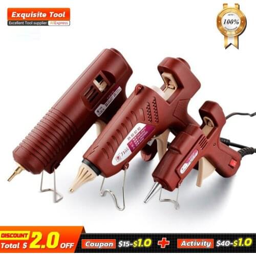 LIJIAN Professional Hot Melt Glue Gun Adjustable Temperature Mini Wireless Battery Copper Nozzle 7mm 11mm Sticks Hand DIY Tool