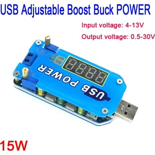 15W 2A USB Adjustable Boost Buck Converter CC CV Power charging module 5V to 3.3V 9V 12V 19V 24V Step UP Down voltage charger