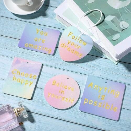 Sublimation Blank Air Freshener Sheets with Elastic Cord Felt Thermal Transfer Key Chain Double-Side Key Tags for DIY Photo