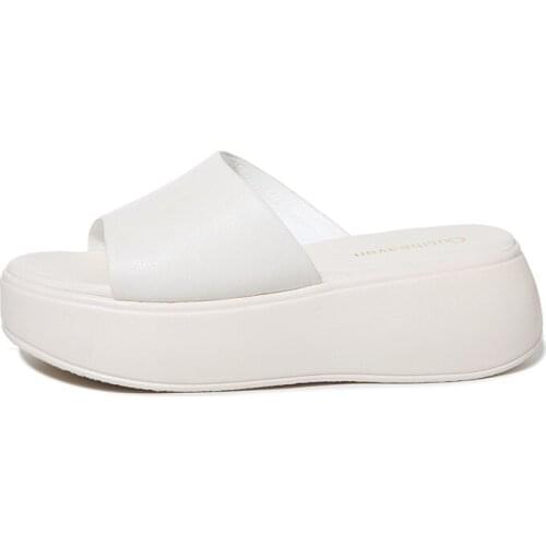 Open-Toe Platform Slippers Flat-Shaped Solid Color WomenS Shoes Water Platform WomenS Shoes