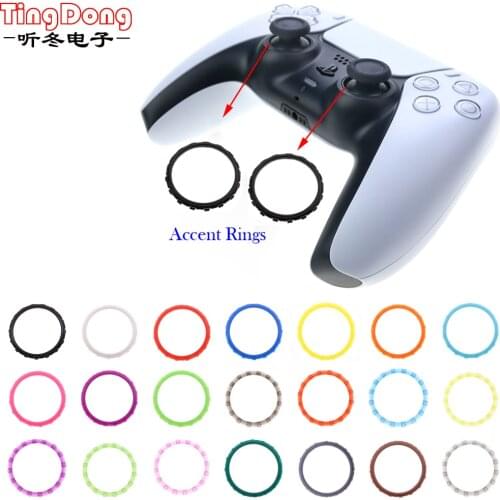 TingDong 1Pair=2pcs Replacement Accent Rings For Sony Playstation 5 DualSense 5 PS5 Controller Accessories