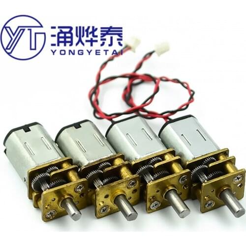 YYT 5PCS Used N20 miniature gear motor DC3V-6V DC motor pure steel metal gear reducer
